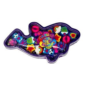 New Vintage Y2K Lisa Frank 18 Mini Erasers Purple Dolphin Case Unused